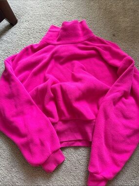 GAP Hot Pink Turtleneck Fleece Sweater